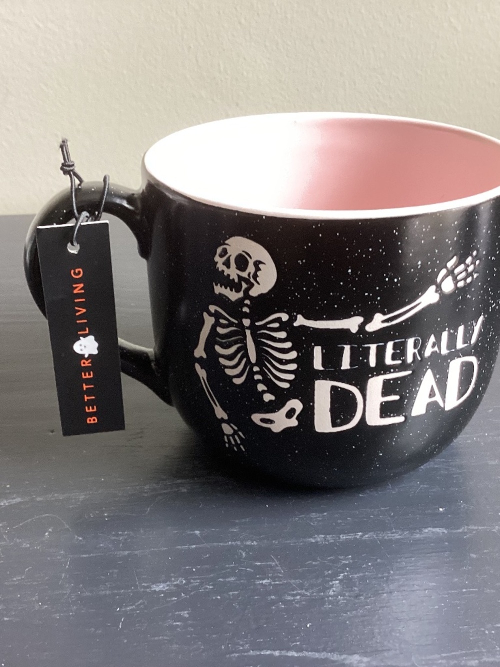 NWT Better Living Ceramic 18oz “Literally Dead” Gothic Style Coffee Mug
